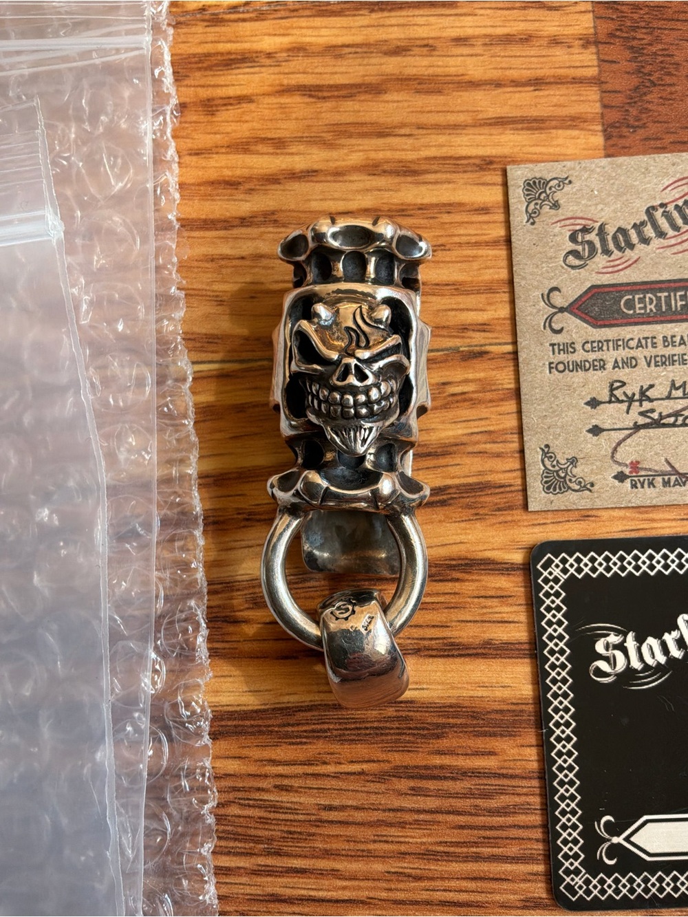 STARLINGEAR Sterling Silver 925 Skull Keychain